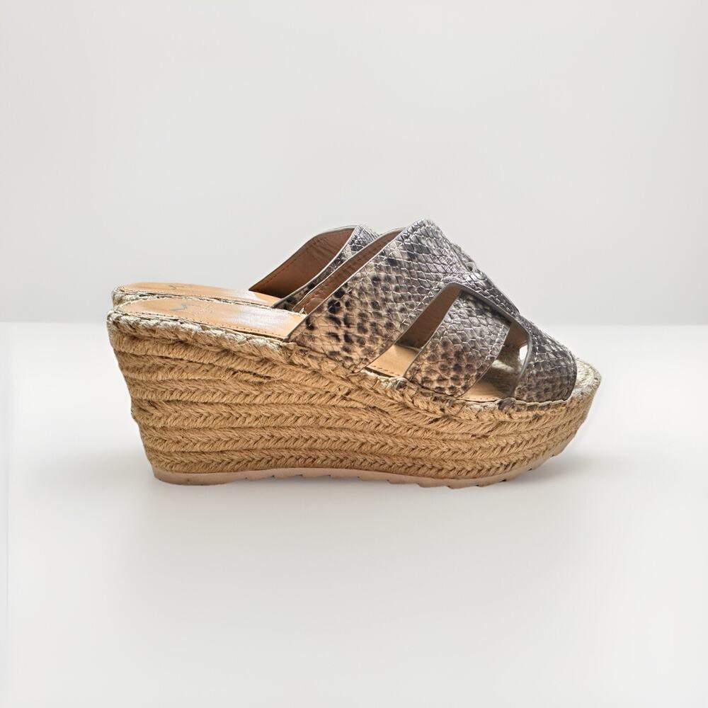 Marc Fisher Python Snakeskin Robbyn Espadrille Si… - image 3
